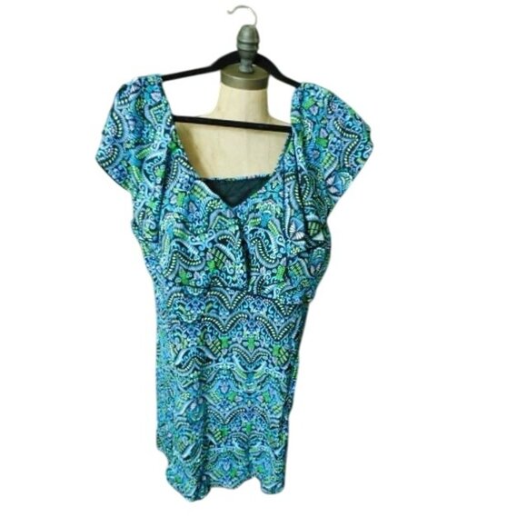 Fit 4 Ur Thighs Size 24W Plus Size One Piece Swimsuit Swim Dress One Piece NWT - Picture 1 of 3